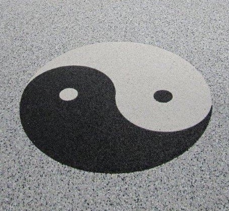 Motive Ying Yang Round Stone Carpet, Yin Yang Rug Black Clover
